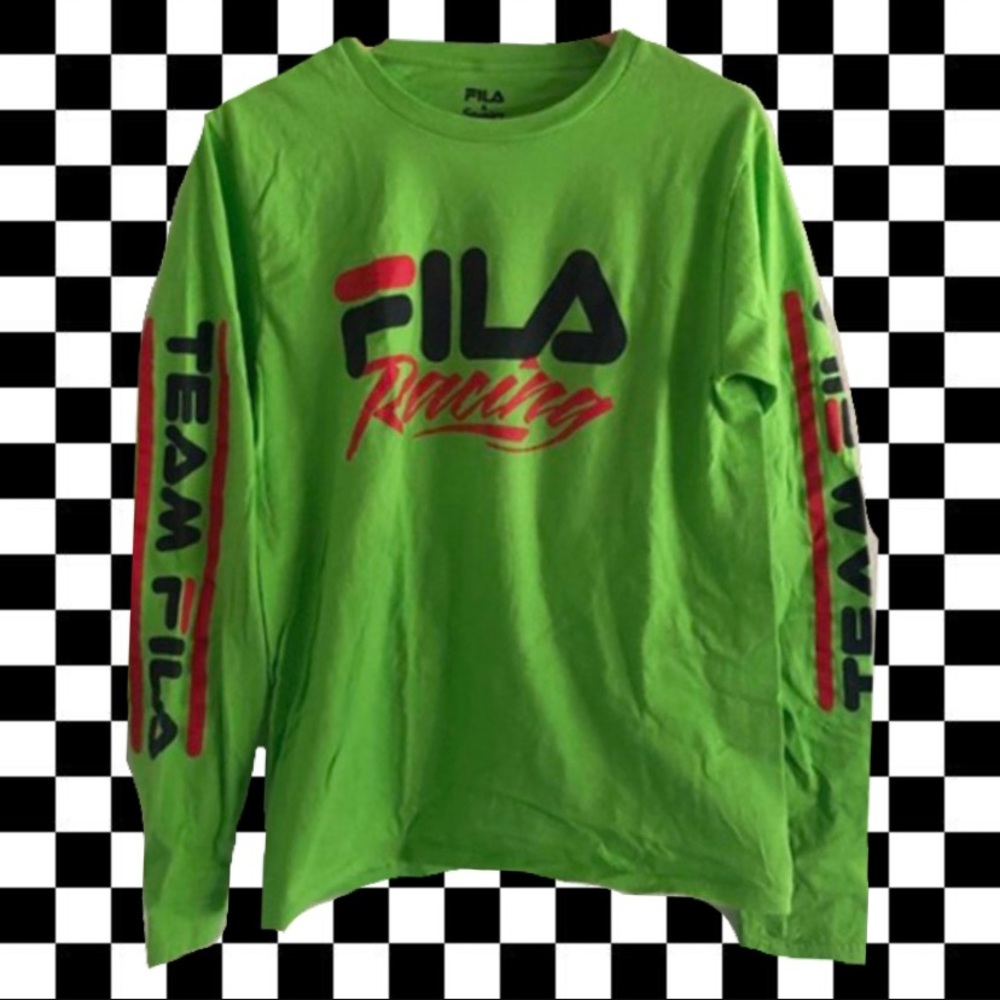 FILA X HELLO KITTY NEON GREEN LONG SLEEVE